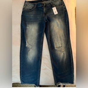 NWT Suzanne Betro Distressed Ankle Jeans Size 14